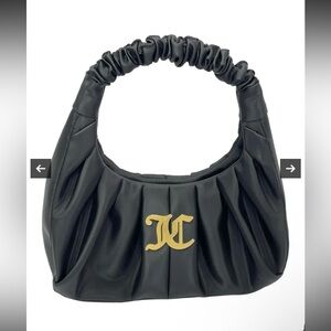 Juicy Couture Black Shoulder Bag with Gold Hardware